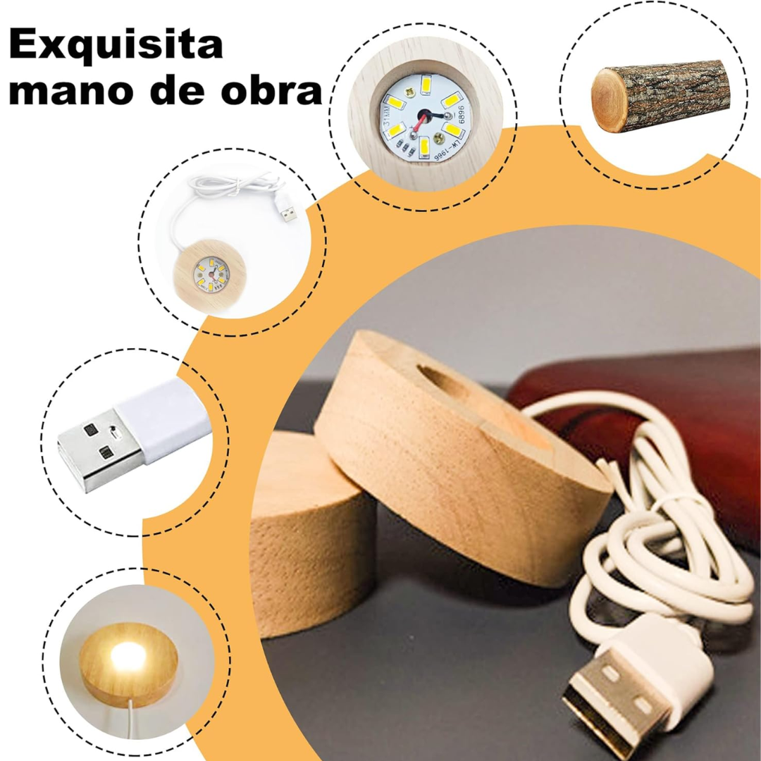 Esfera de Cristal 3D con Luz LED Decorativa