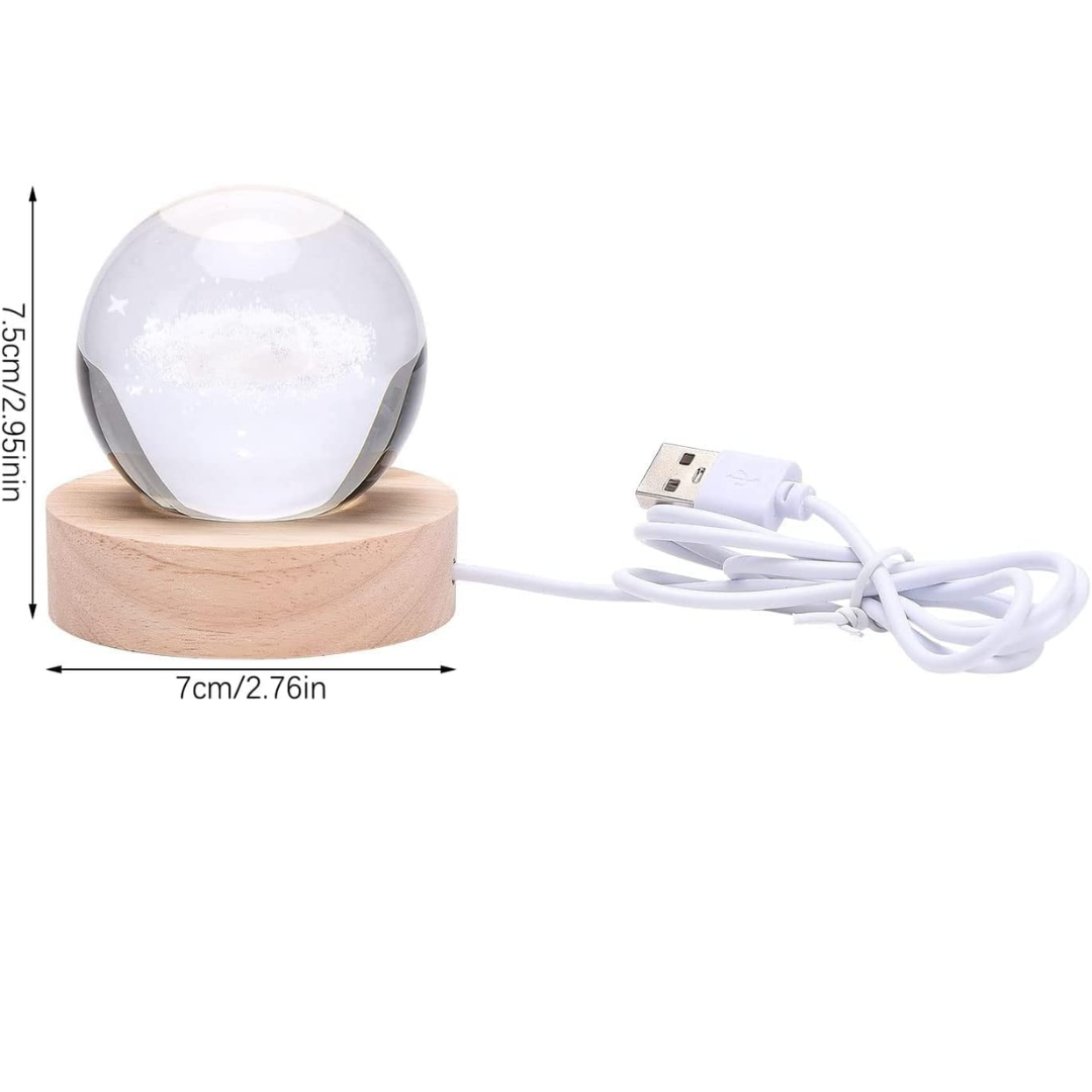 Esfera de Cristal 3D con Luz LED Decorativa