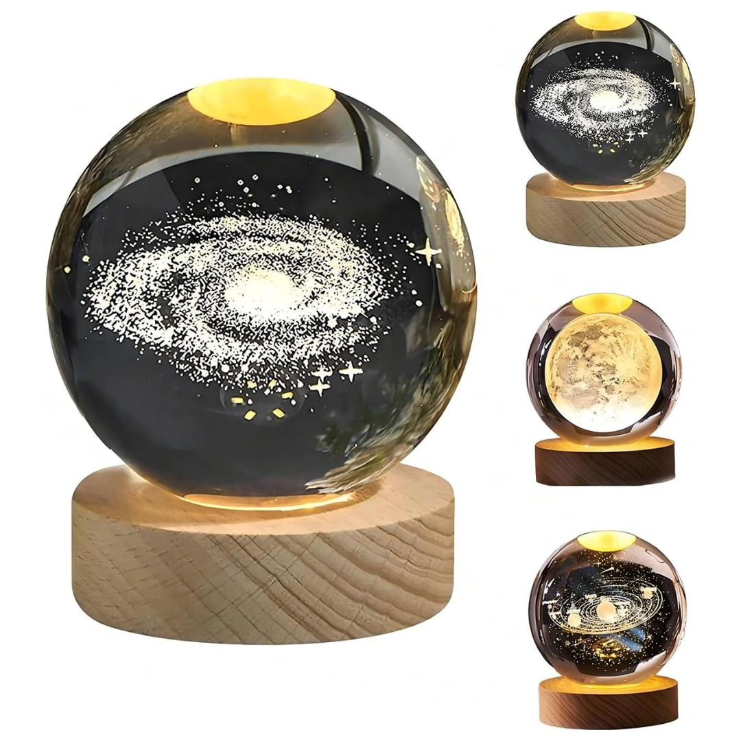Esfera de Cristal 3D con Luz LED Decorativa