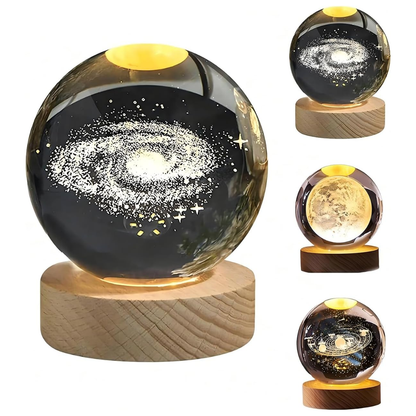 Esfera de Cristal 3D con Luz LED Decorativa